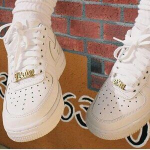 Sneaker Charm Buckle, Lace Charm, Air Force, Shoe Accessories, 18k Gold Plated